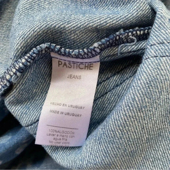 NWT Anthropologie Pastiche Megan High Rise Wide Leg Printed Flare Denim Jeans - Picture 10 of 17